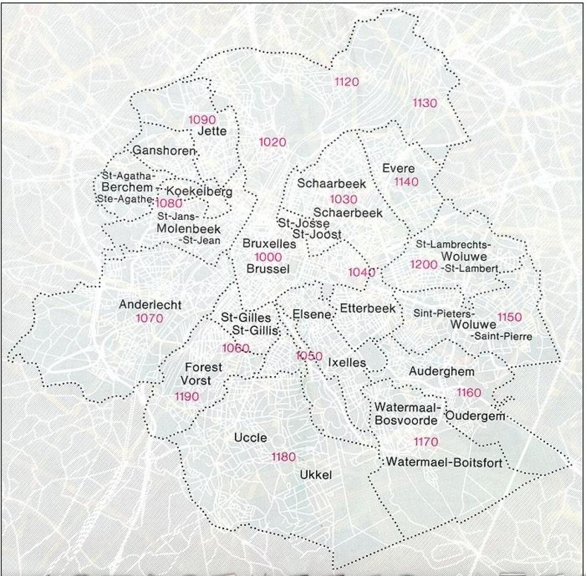 Brussels zip codes map