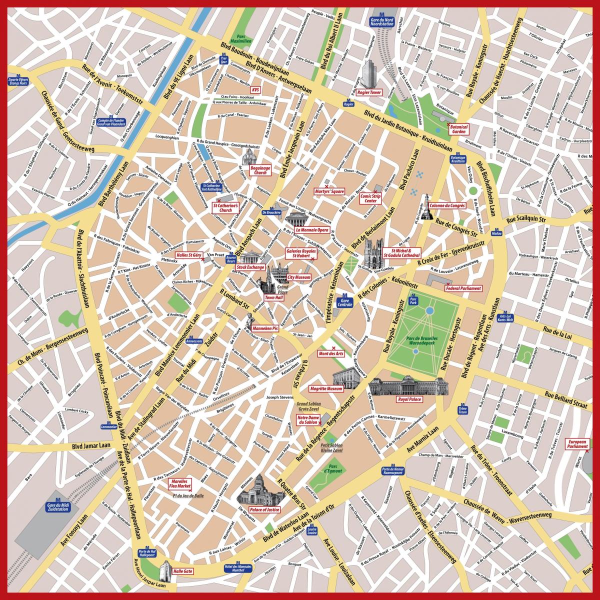Brussels walking tours map
