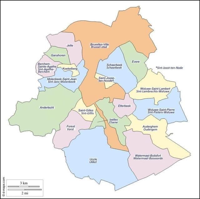 Brussels district map