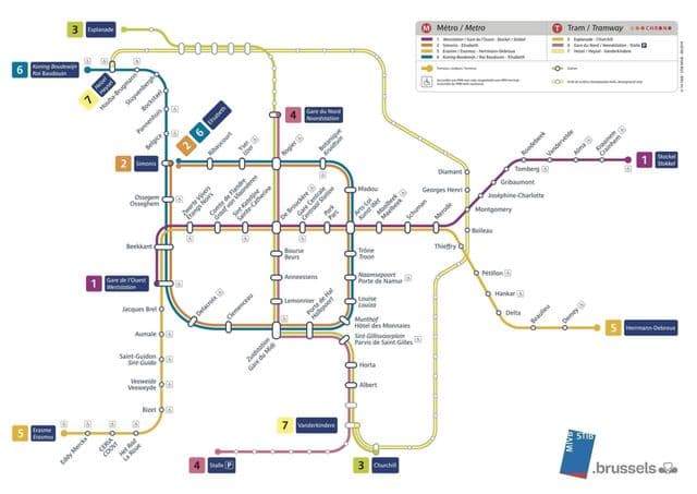 Brussels metro stations map