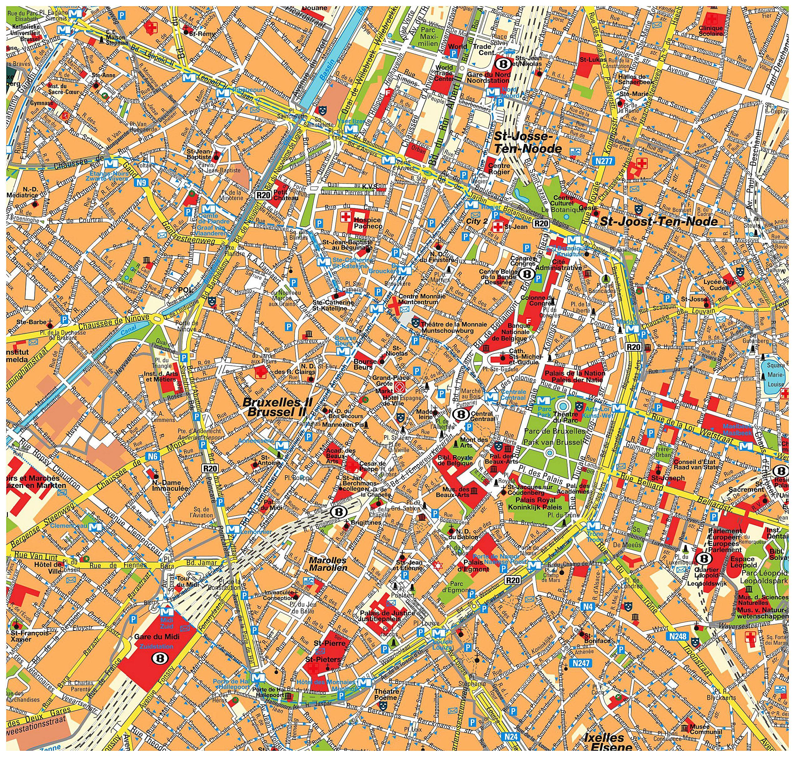 Brussels Downtown Map 
