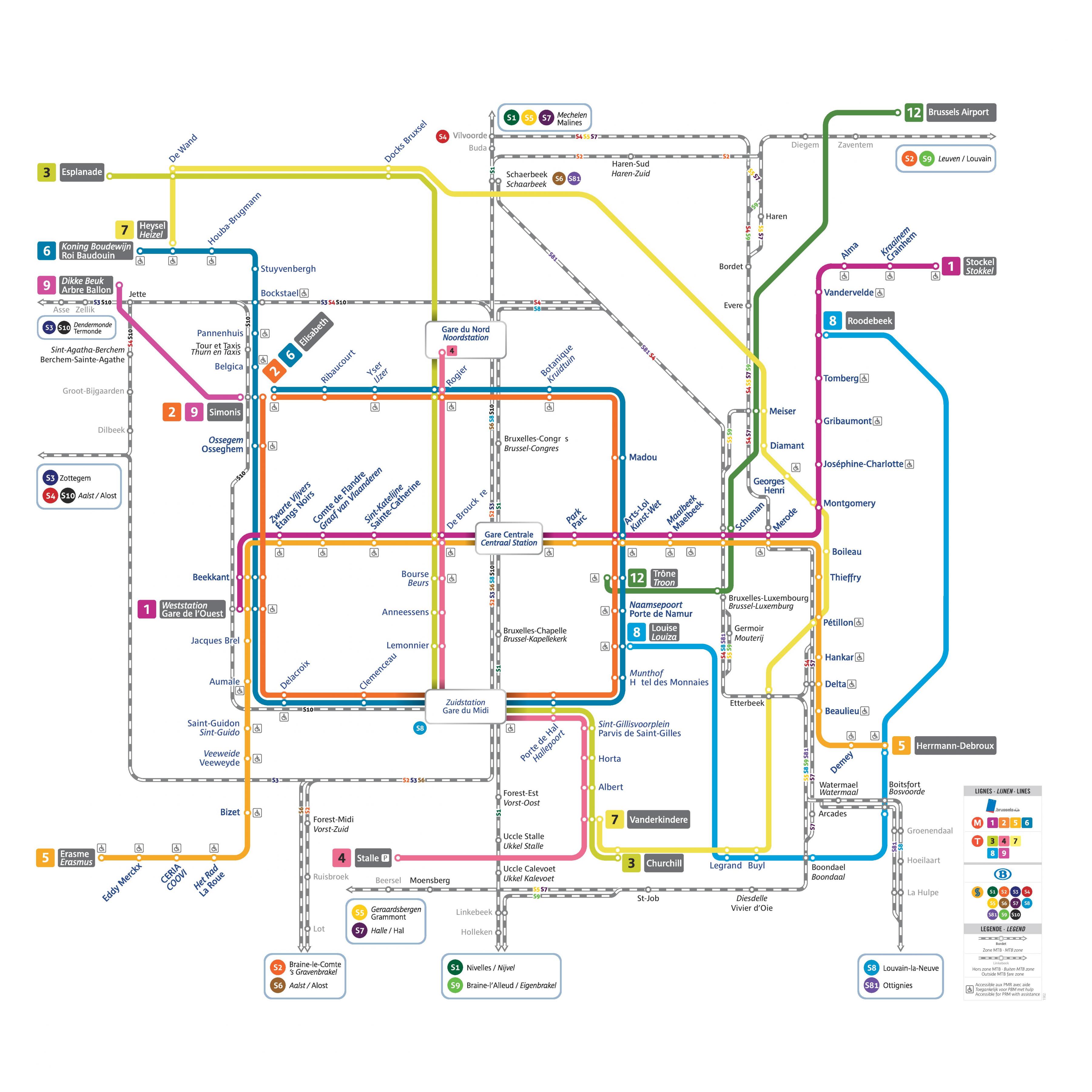 Bruxelles Metro Map
