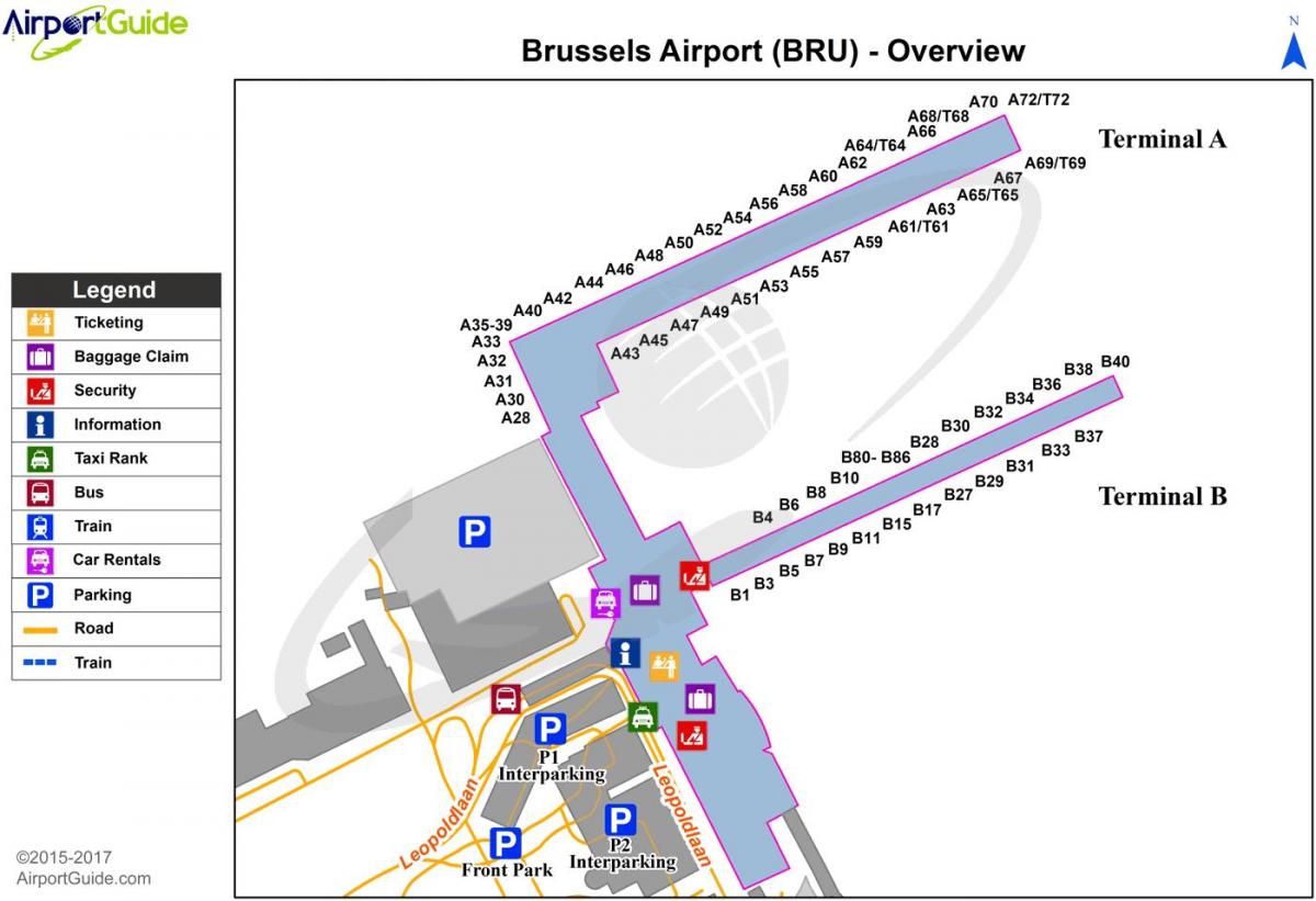 Brussels airports map