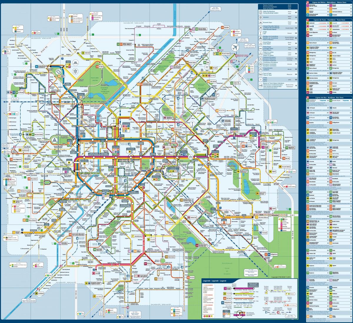 Brussels transportation map